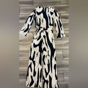 Black and White Abstract Jumpsuit
